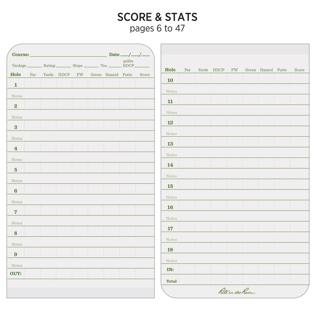Rite in the Rain Golf Notebook, 3.5" x 6"