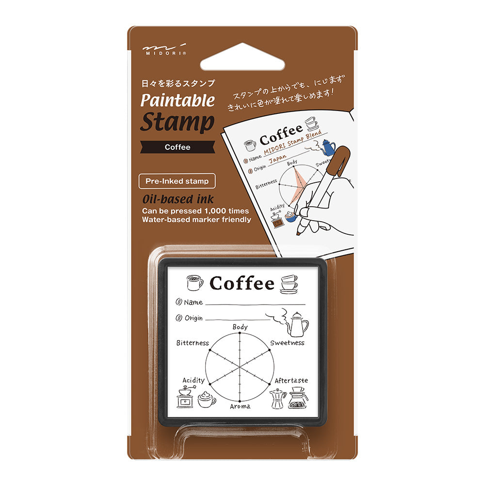 Midori Paintable Stamp Pre-inked- Coffee