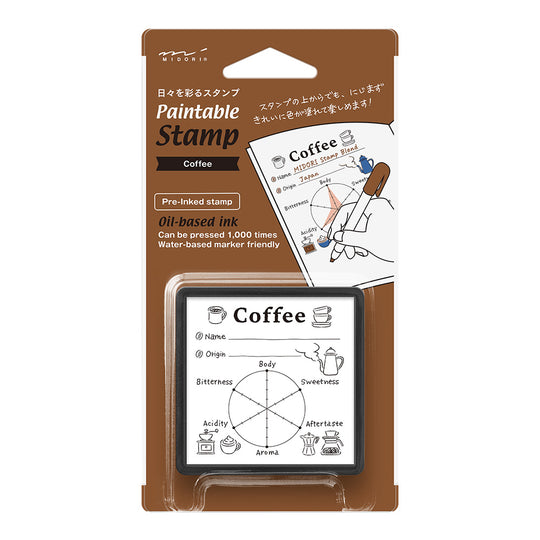 Midori Paintable Stamp Pre-inked- Coffee