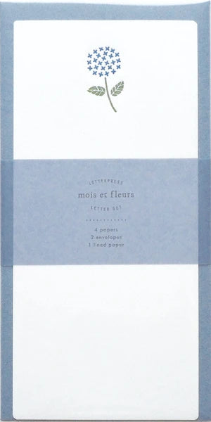 Matoka Mois Et Fleurs One-stroke Letterhead Letter Set Ajisai