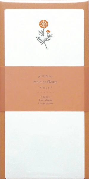 Matoka Mois Et Fleurs One-stroke Letterhead Letter Set Marigold
