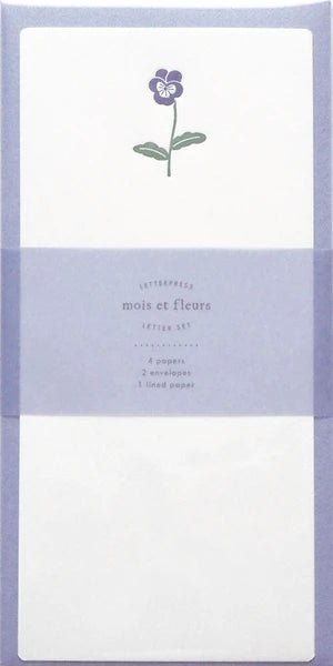 Matoka Mois Et Fleurs One-stroke Letterhead Letter Set Viola