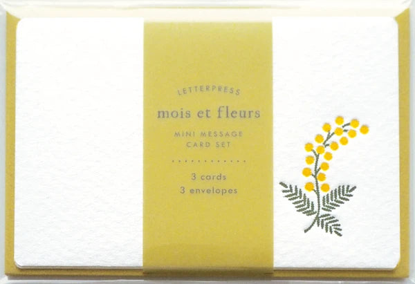 Matoka Greeting Card Fleur Mini Message Card Mimosa