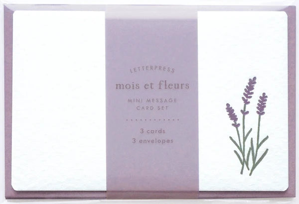 Matoka Greeting Card Fleur Mini Message Card Lavender