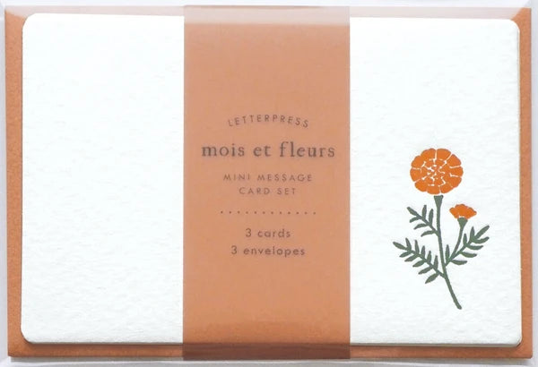 Matoka Greeting Card Fleur Mini Message Card Marigold