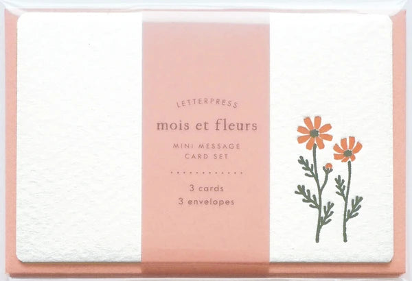 Matoka Greeting Card Fleur Mini Message Card Cosmos