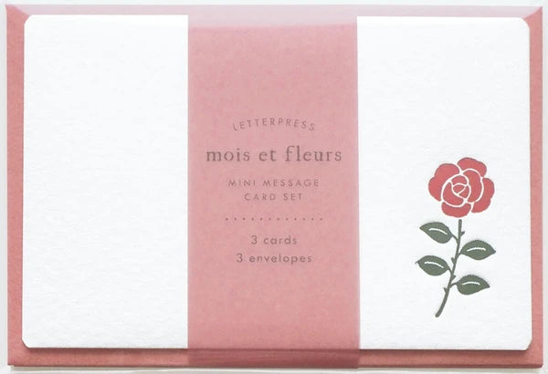 Matoka Greeting Card Fleur Mini Message Card Rose