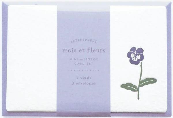 Matoka Greeting Card Fleur Mini Message Card Viola