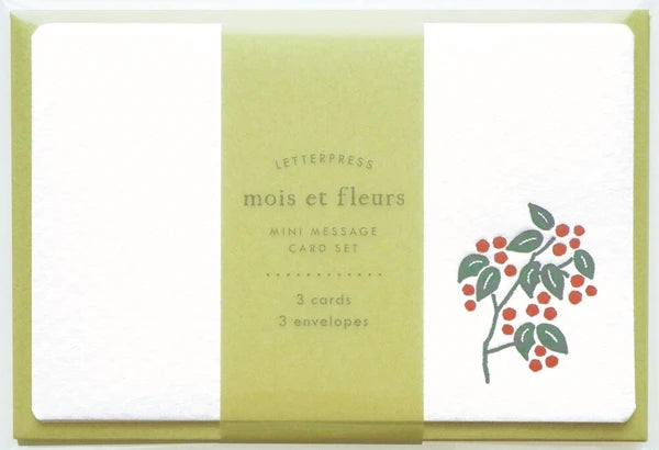 Matoka Greeting Card Fleur Mini Message Card Checkerberry