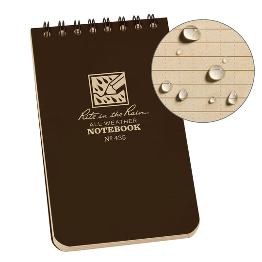 Rite in the Rain Notebook, 3" x 5" - Brown