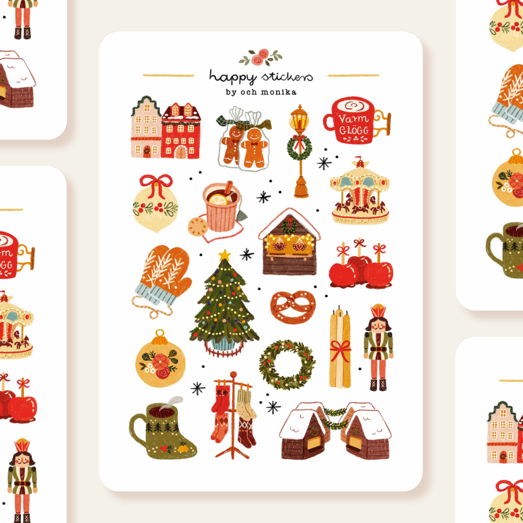 Christmas Market - Sticker Sheet | Festive Winter Decor
