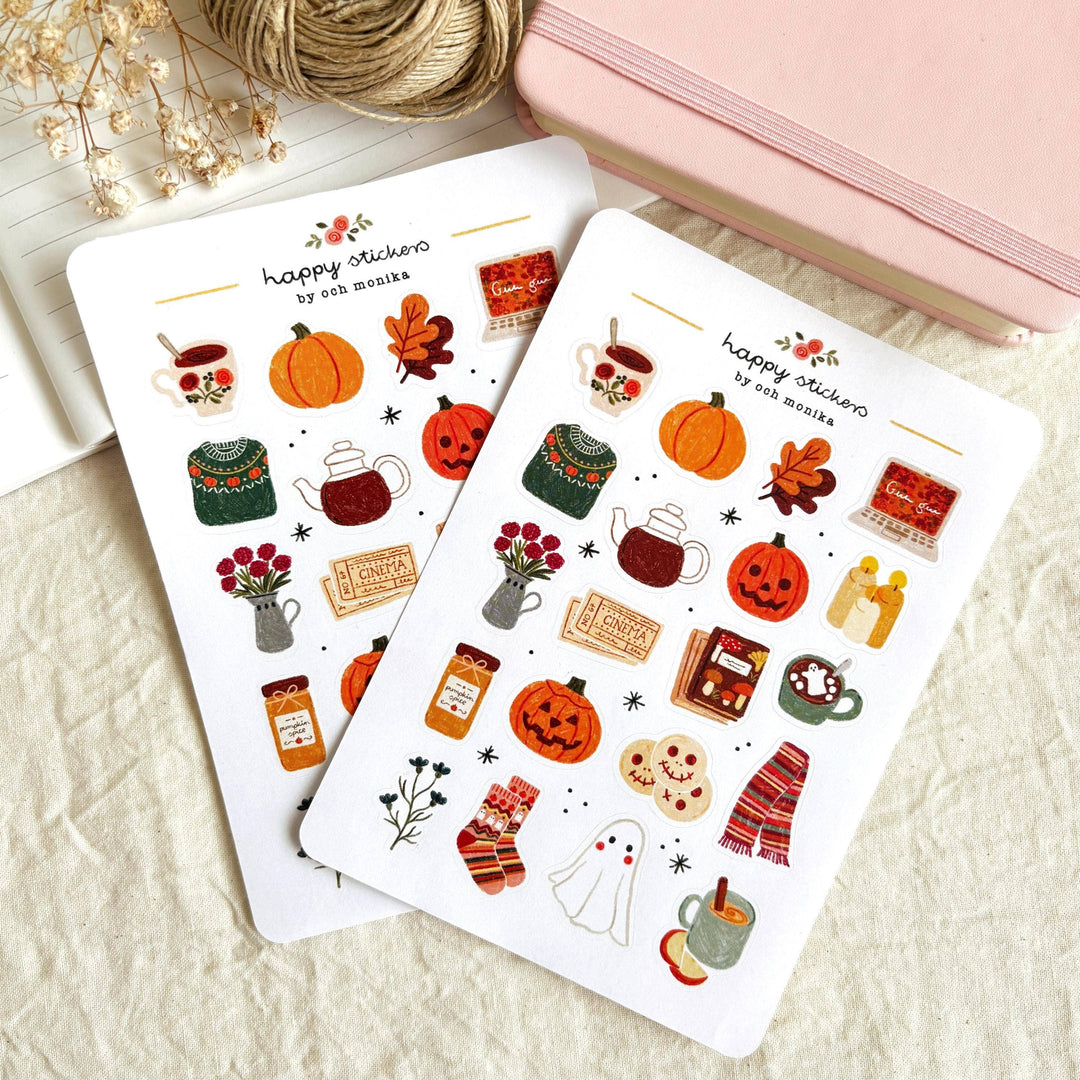 Cozy Halloween - Sticker Sheet | Autumn Seasonal Gift