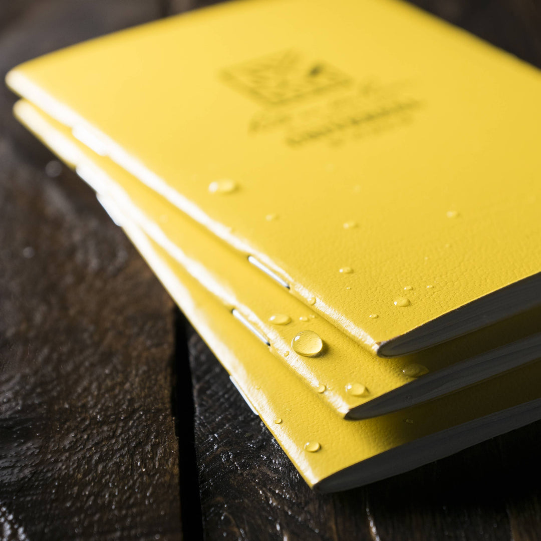 Rite in the Rain Notebook, 3.25" x 4.625" Yellow Cover 3 PK