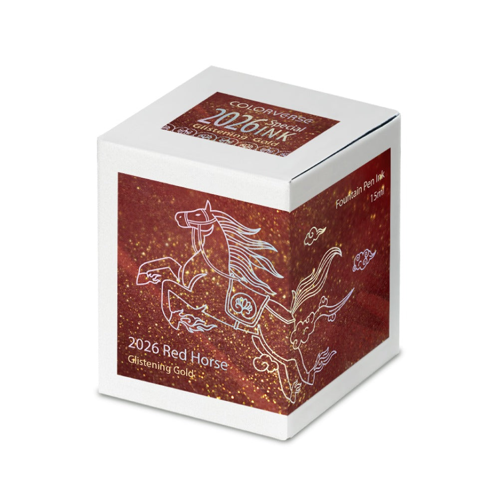 ** Pre-order** Colorverse Fountain Pen Ink 2026 Lunar New Year- Red Horse / Gold Shimmer
