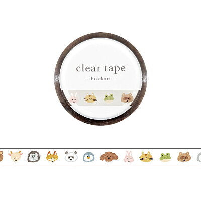 Mind Wave Washi Tape Clear 7mm Hokkori Animal