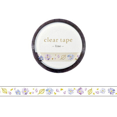 Mind Wave Washi Tape Line Foil Stamping Clear 7mm Flower