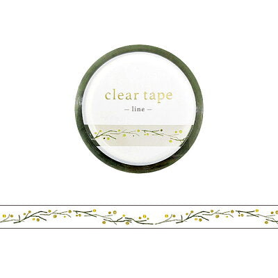 Mind Wave Washi Tape Line Foil Stamping Clear 7mm Twig