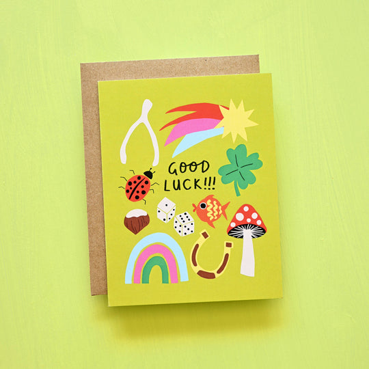 Good Luck Symbols - Greeting Card