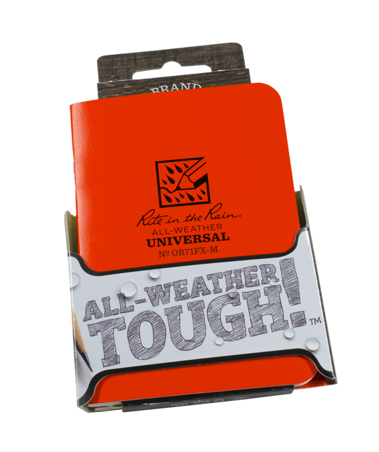 Rite in the Rain Notebook, 3.25" x 4.625" Orange Cover 3 PK