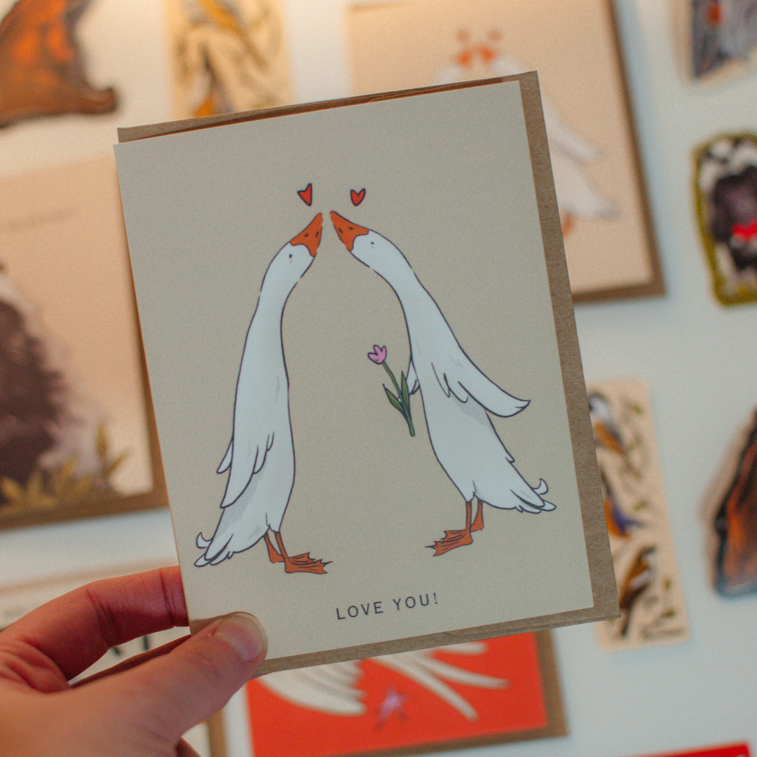 Love You Geese Card | Anniversary Greeting Card for Spouse