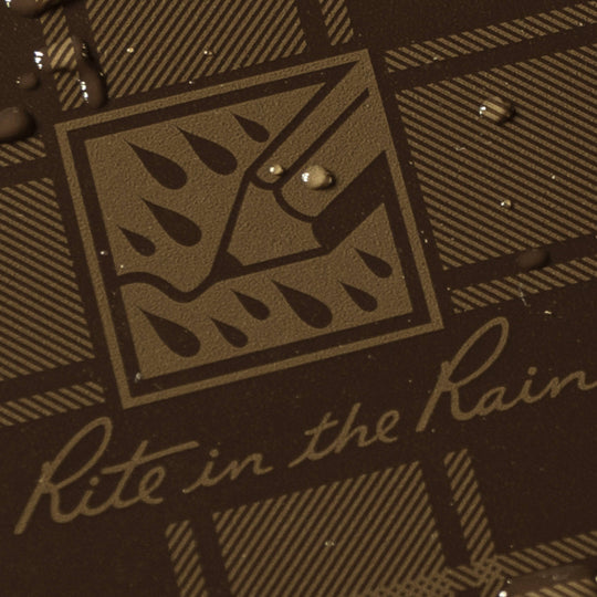 Rite in the Rain 3" x 5" Top Spiral Notebook, Brown Plaid