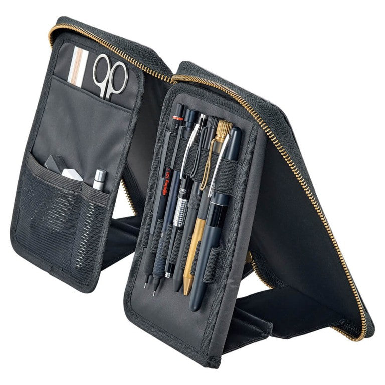 Lihit Lab Xcoa Multifunctional Stand Book Pen Case - Black
