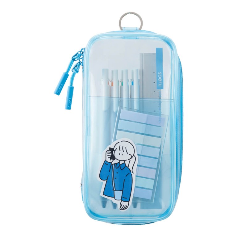 Lihit Lab Soeru Clear Pen Case  - Brown