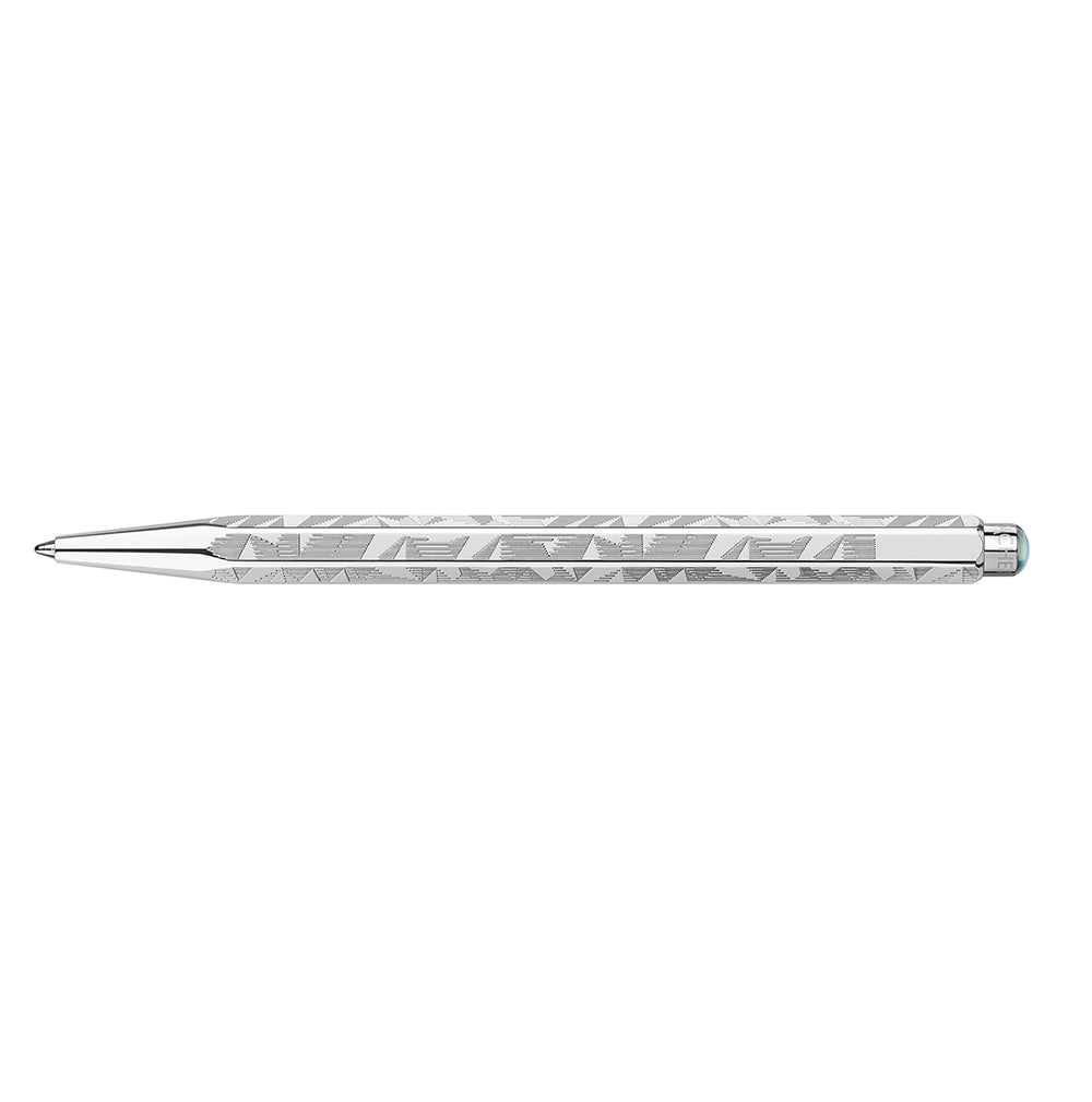 Caran d'Ache Ecridor™ Ballpoint Pen Alpine Frost & Polar Blue Leather Pen Sleeve