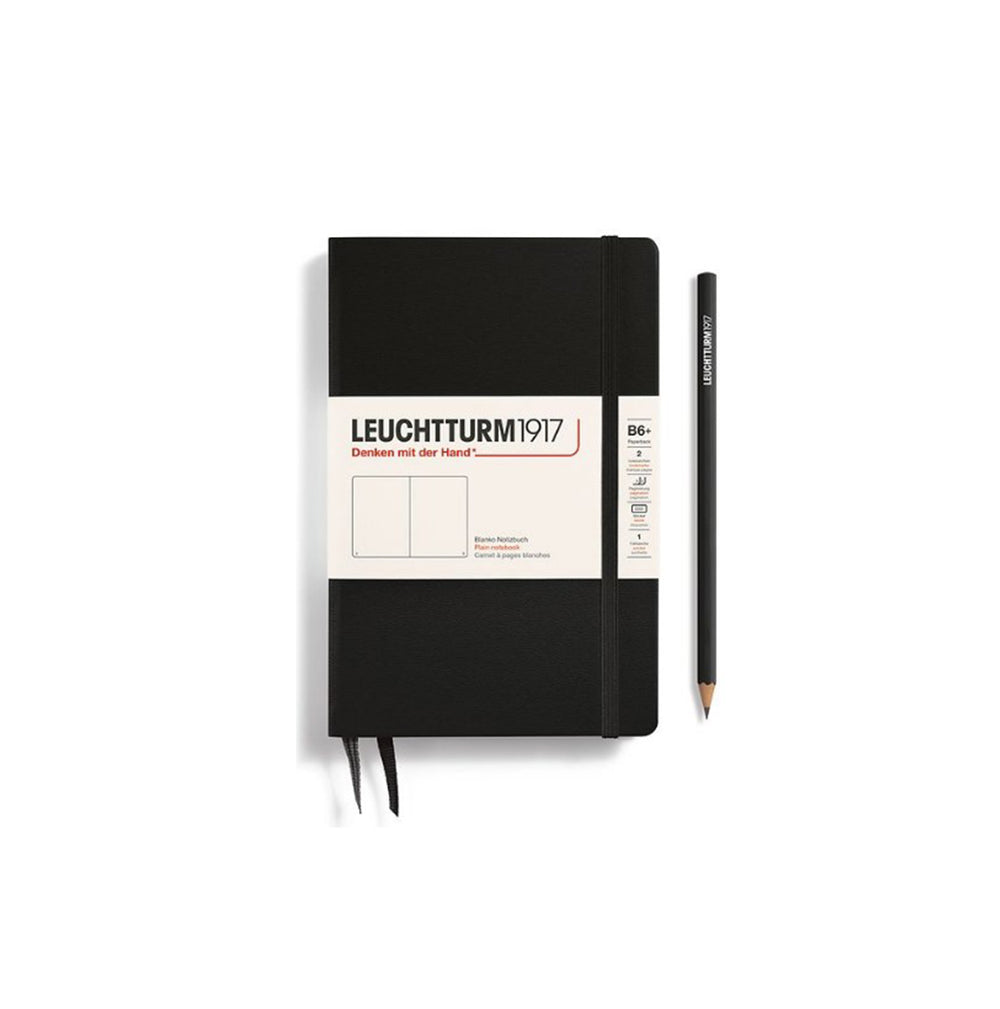 LEUCHTTURM1917 Paperback Notebook B6+ Hardcover - Black