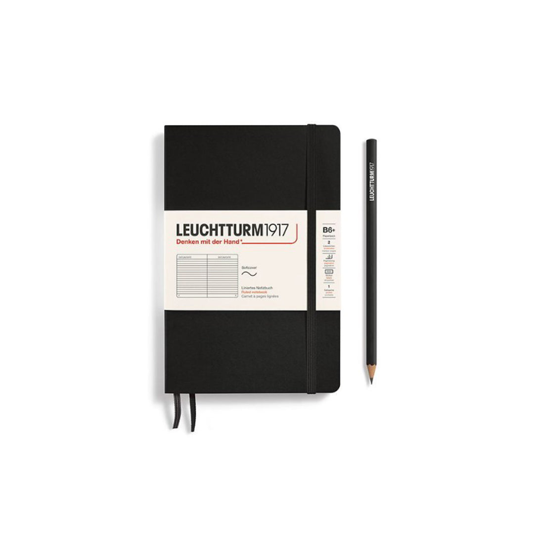 LEUCHTTURM1917 Paperback Notebook B6+ Softcover -  Black