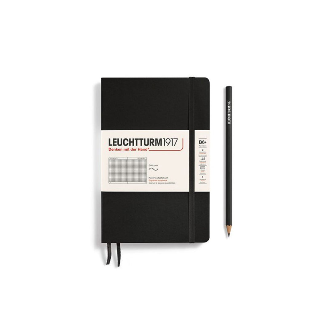 LEUCHTTURM1917 Paperback Notebook B6+ Softcover -  Black