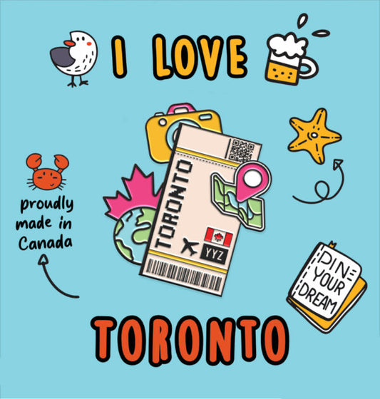 Bun Studio Enamel Pin - Fly to Toronto