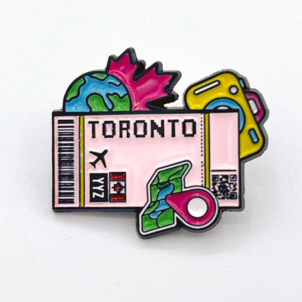 Bun Studio Enamel Pin - Fly to Toronto