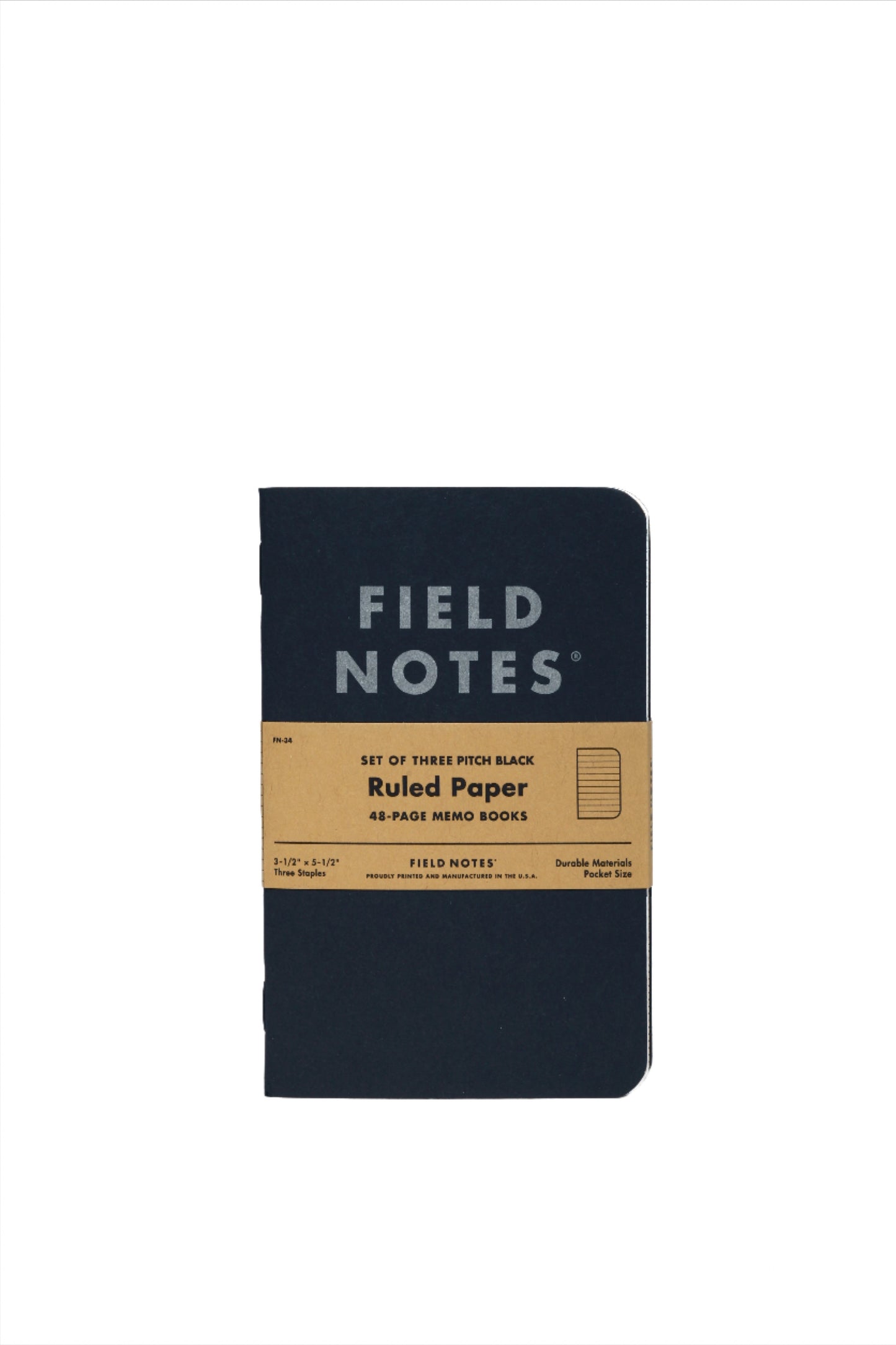 Field Notes Pitch Black Memo Notebook- Lined