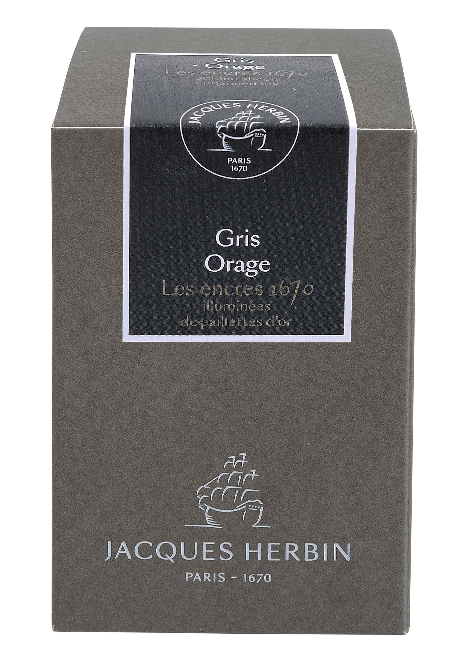 Jacques Herbin 1670 Fountain Pen Ink - Stormy Grey (Gris Orage)