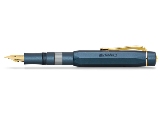 Kaweco Piston AL Sport Fountain Pen- Navy/ Gold