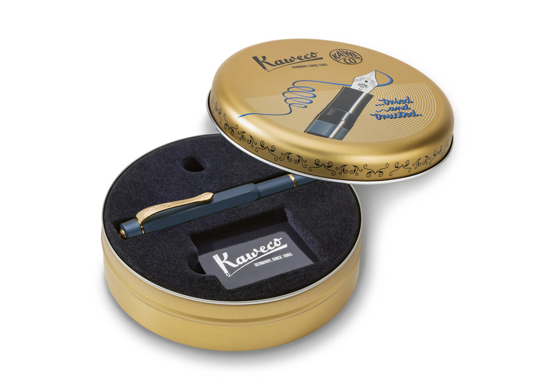 Kaweco Piston AL Sport Fountain Pen- Navy/ Gold