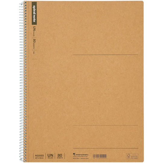 Maruman A4 Spiral Notebook Basic- Blank