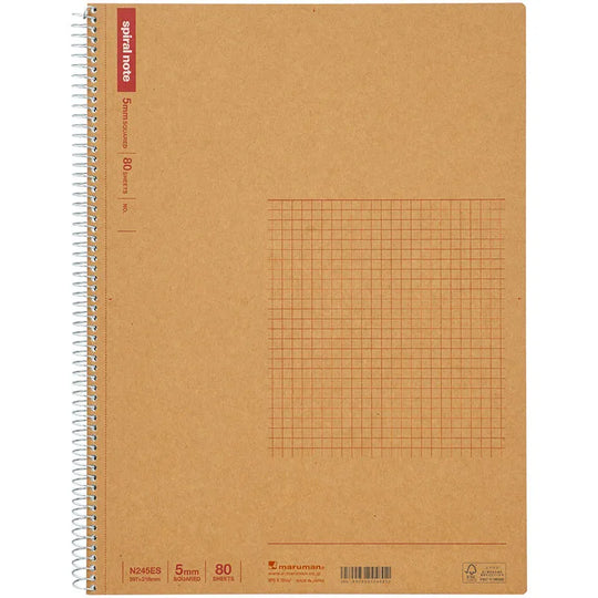 Maruman A4 Spiral Notebook Basic Grid 80 Sheets 5mm