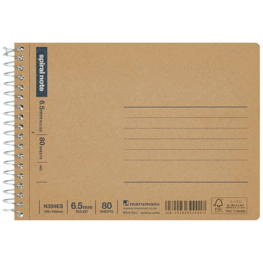 Maruman A6 Spiral Notebook Basic 80 sheets 6.5mm - Pocket Size
