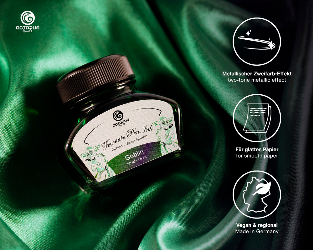 Octopus Fluids Sheen Fountain Pen Ink - Goblin