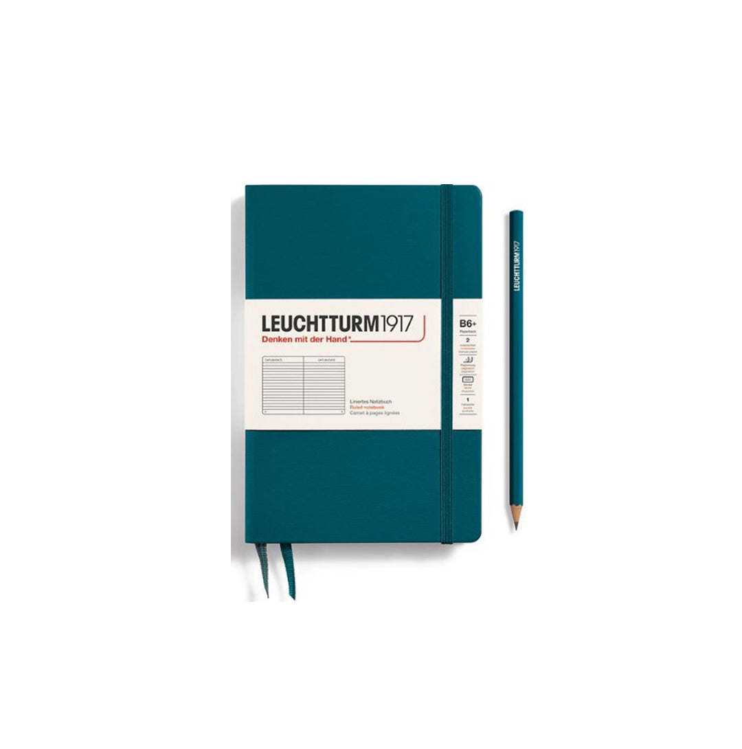 LEUCHTTURM1917 Paperback Notebook B6+ Hardcover - Pacific Green