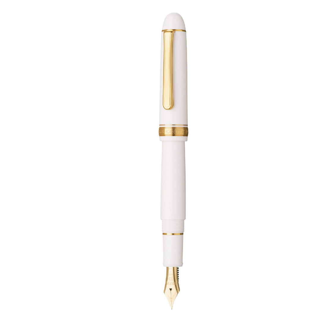 Platinum Japan #3776 Century Fountain Pen - White & Gold
