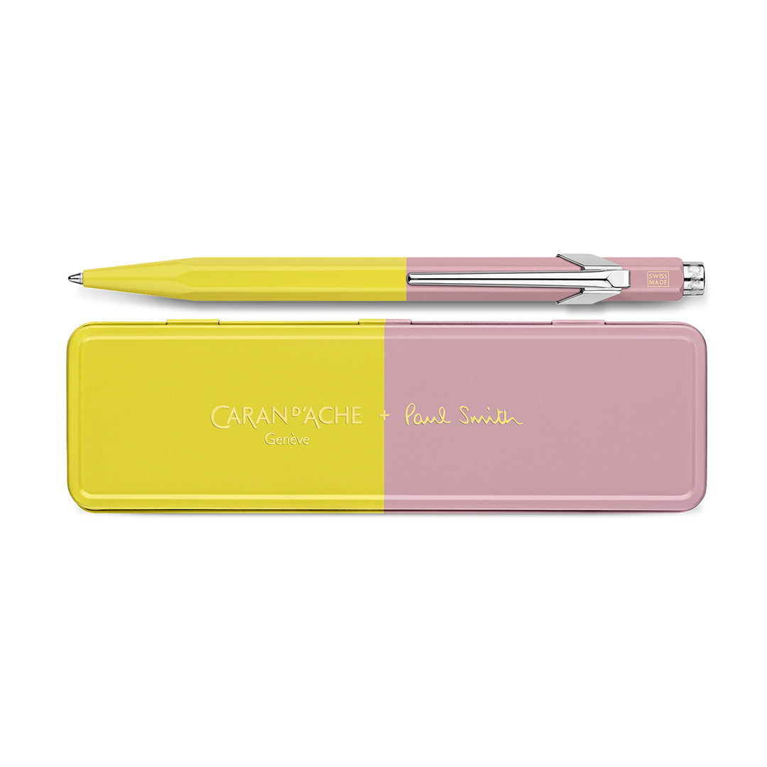 Caran d'Ache 849 Paul Smith Collection Special Edition Chartreuse Yellow and Rose Pink