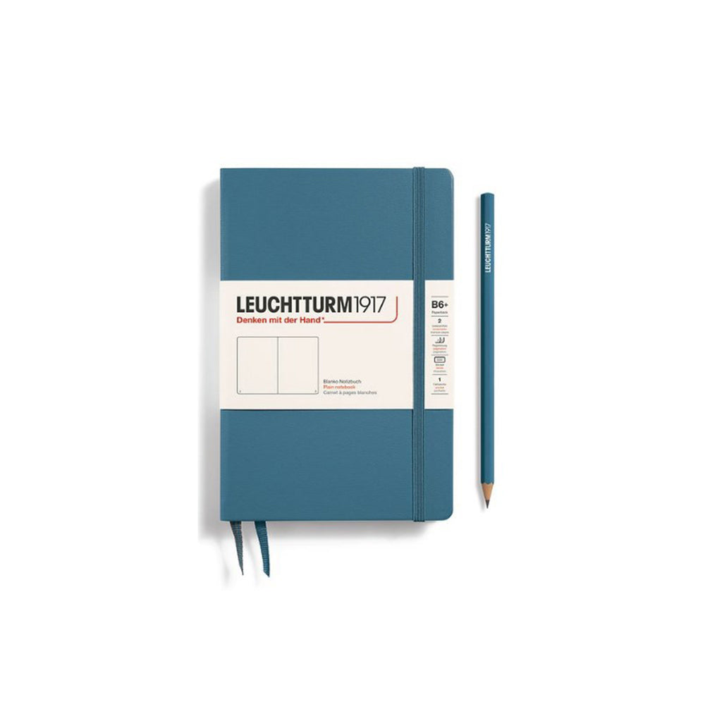LEUCHTTURM1917 Paperback Notebook B6+ Hardcover - Stone Blue