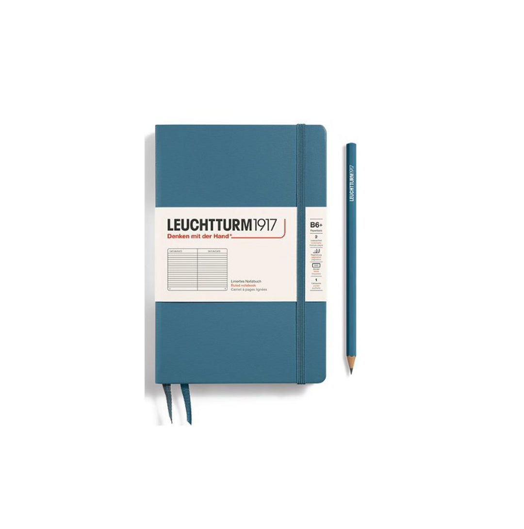 LEUCHTTURM1917 Paperback Notebook B6+ Hardcover - Stone Blue