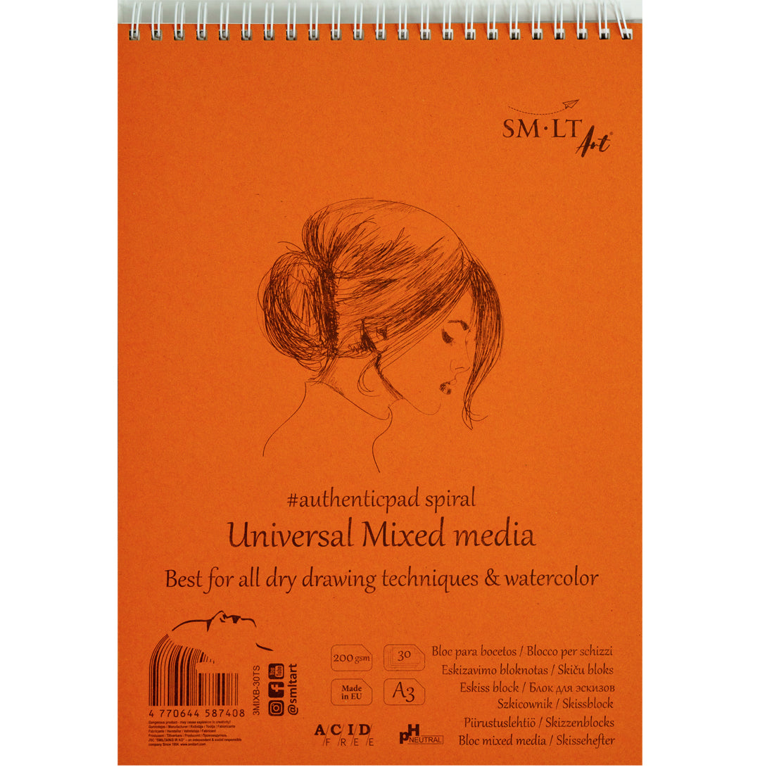 SMLT Mixed Media pad Authentic Spiral A3
