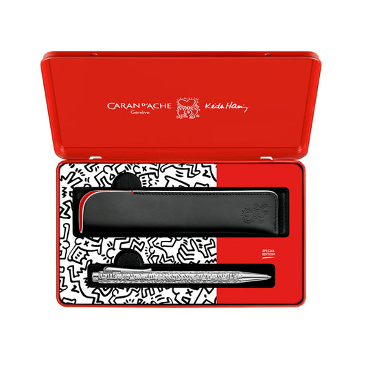 Caran d'Ache Keith Harring Ecridor Ballpoint and Leather Case Set- Special Edition
