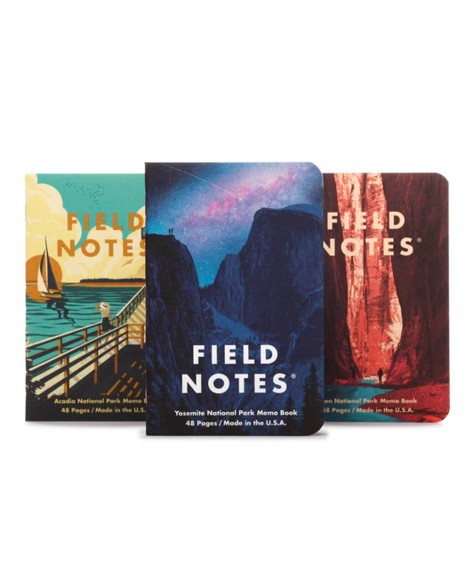 Field Notes 3½" × 5½" Notebooks-  Yosemite, Acadia, Zion National Parks