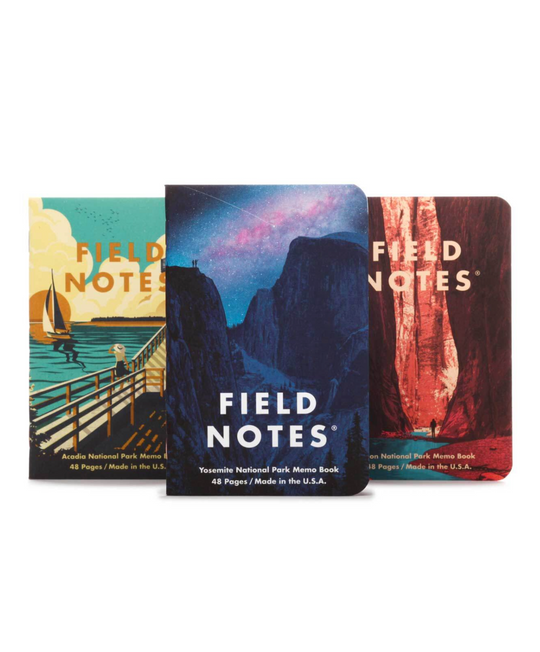 Field Notes 3½" × 5½" Notebooks-  Yosemite, Acadia, Zion National Parks
